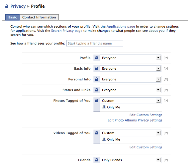 Facebook | Profile Privacy